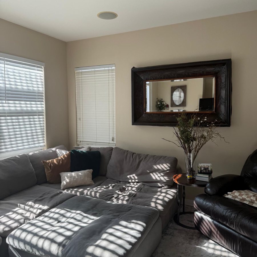 Cleaned family room with sectional sofa